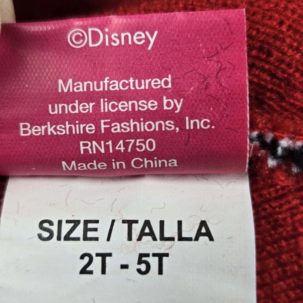 Cute Disney Minnie Mouse Polka Dot Beanie Knit Hat with Red Bow Winter Hat